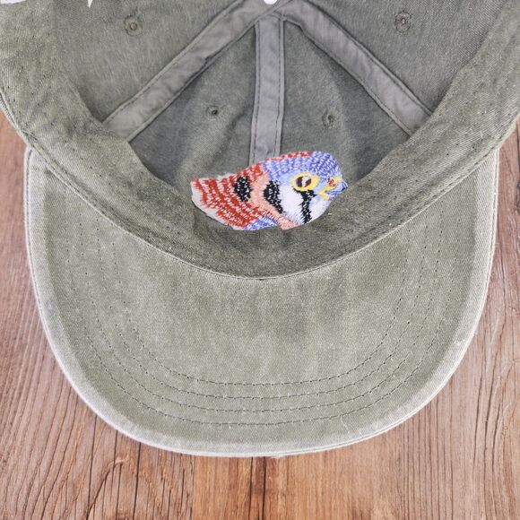 ECO ReptileShirts Embroidered Kestrel Bird Hat Cap Olive Green Cotton Mom Garden - Picture 8 of 10